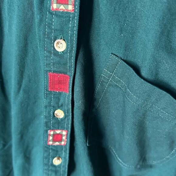 Haiks Teal Long-Sleeve Western Button-Up Shirt – Vintage - Picture 6 of 8